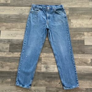 38x36 Carhartt Relaxed Fit Jeans Men’s Blue Darkstone Denim Tapered Leg B17 DST
